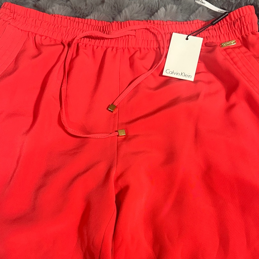 Calvin Klein Women's Bright Red Athletic Pants